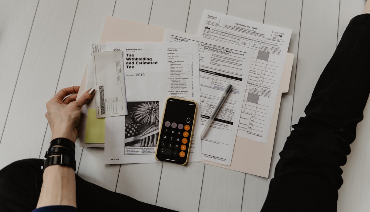 Financial planning documents on a meeting table